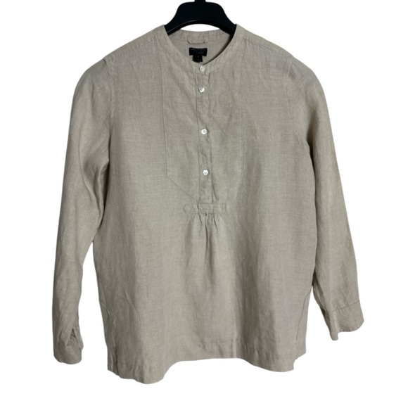 J. Crew Tops - Baird McNutt x J Crew Popover Flax Irish Linen Top Size 8